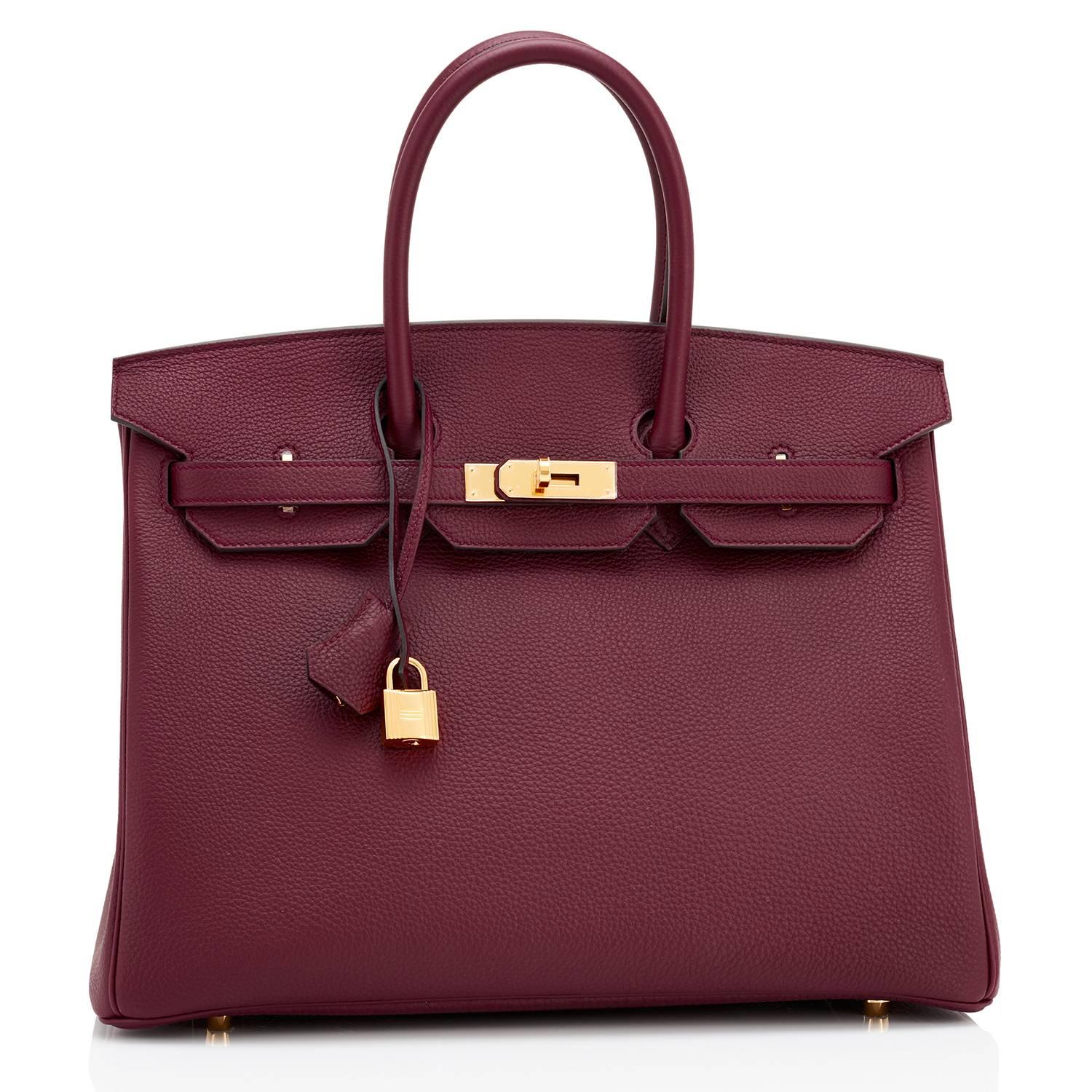 Hermes Bordeaux 35cm Birkin Togo Red Gold Hardware A Stamp Must for Fall In New Condition In New York, NY