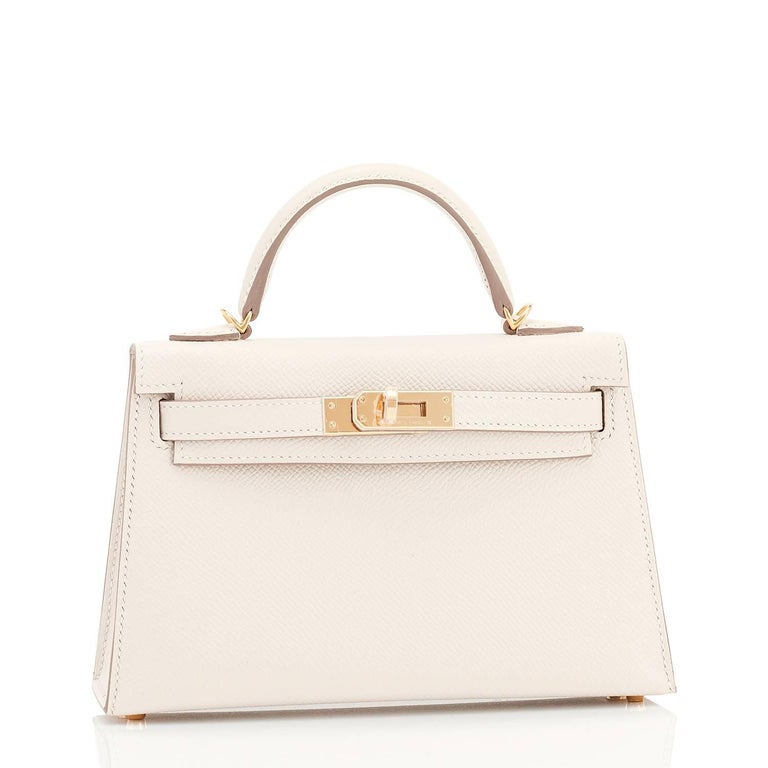 Women's Hermes Craie Kelly 20cm Mini Off White Limited Edition VIP Shoulder Bag 
