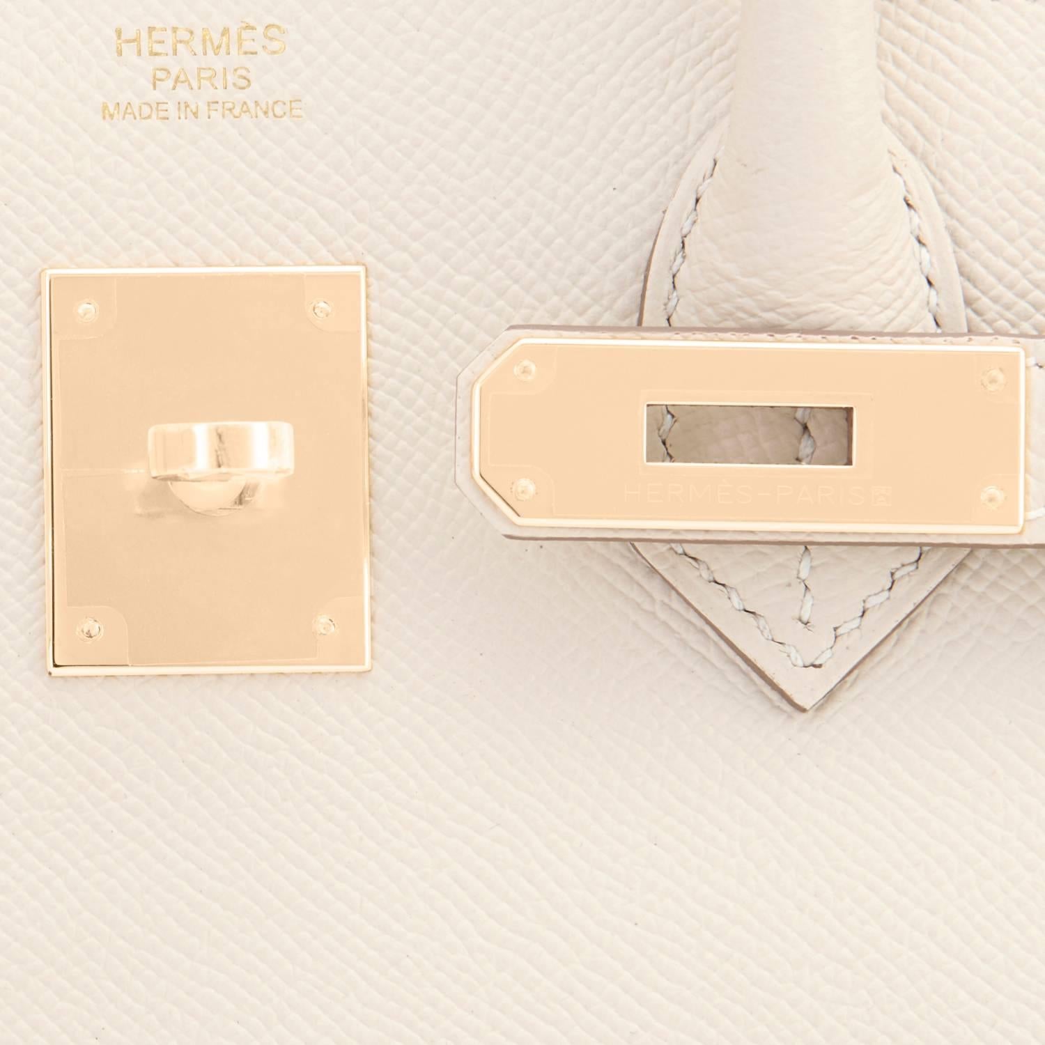 Hermes Craie 30cm Epsom Off White Gold Hardware A Stamp Birkin Bag  1