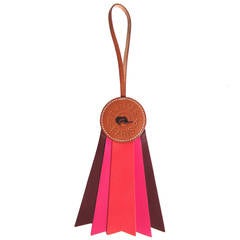 Hermes Rose Jaipur Rose Shocking Rouge H Paddock Flot Horse Ribbon Charm