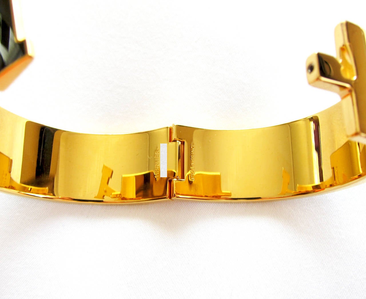 Hermes Black Lacquer Clic Clac with Gold Hardware PM Wide at 1stdibs  