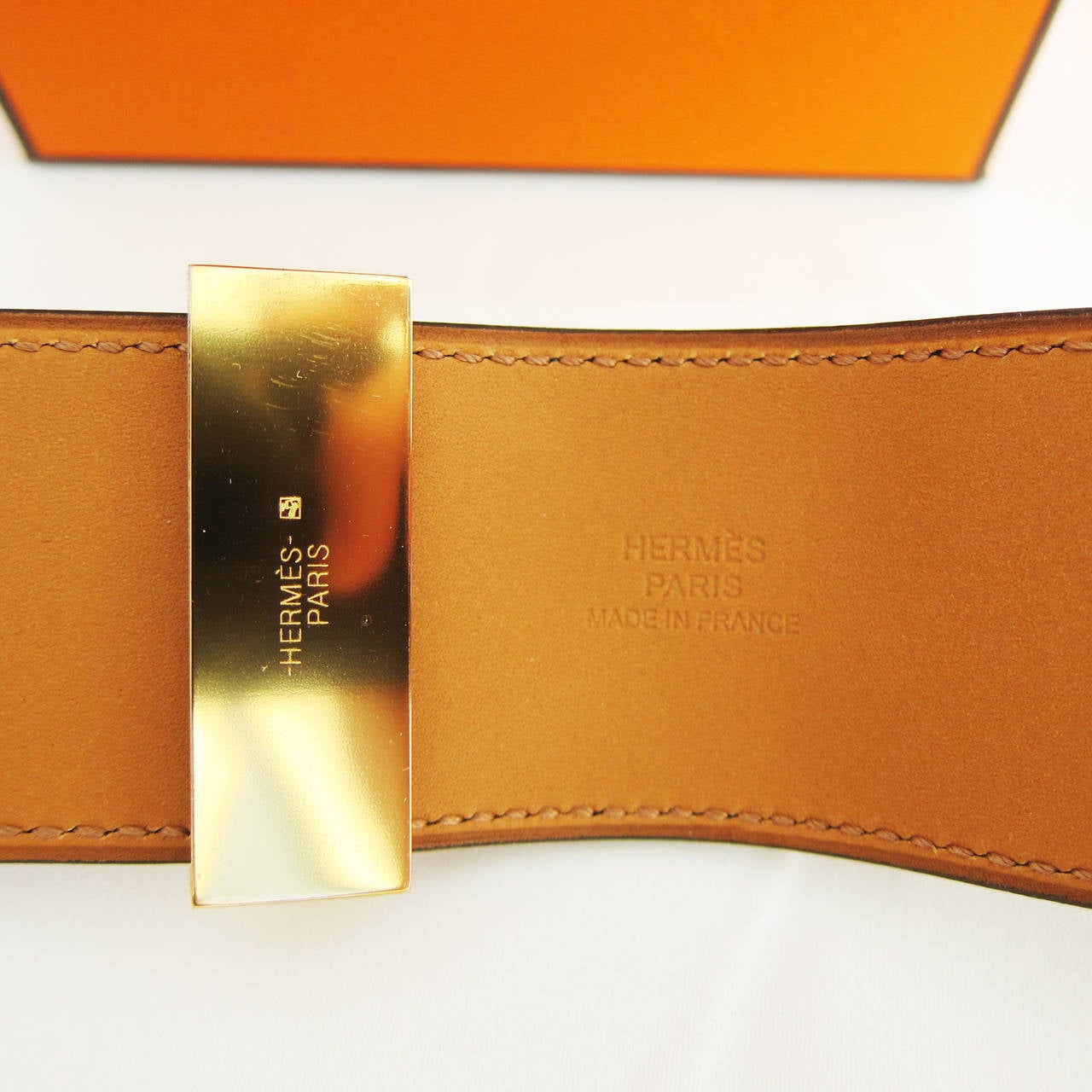 Editor's Fave Hermes Black Box Leather Collier de Chien CDC Bracelet Gold 1