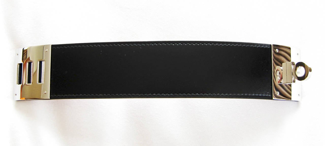 Hermes Black Box Leather Kelly Dog Palladium Hardware Rare! 3