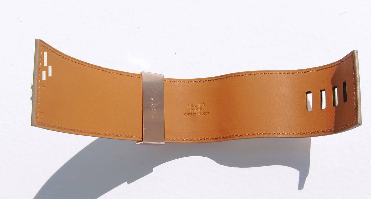 Hermes Collier de Chien CDC Bracelet CRAIE Swift Leather with ROSE Gold Hardware 4