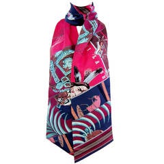 Louis Vuitton Pink Double Sided Maxi Twilly Scarf at 1stDibs