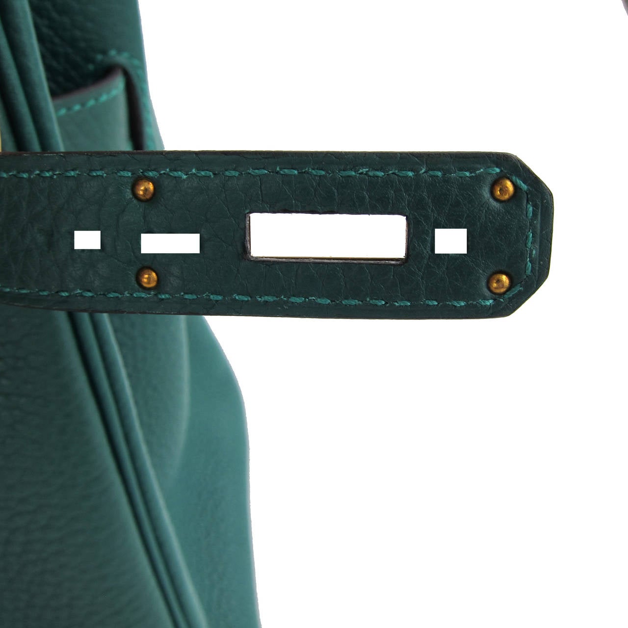 Hermes Malachite 30cm Birkin Gold Hardware GHW Satchel Leather ...  