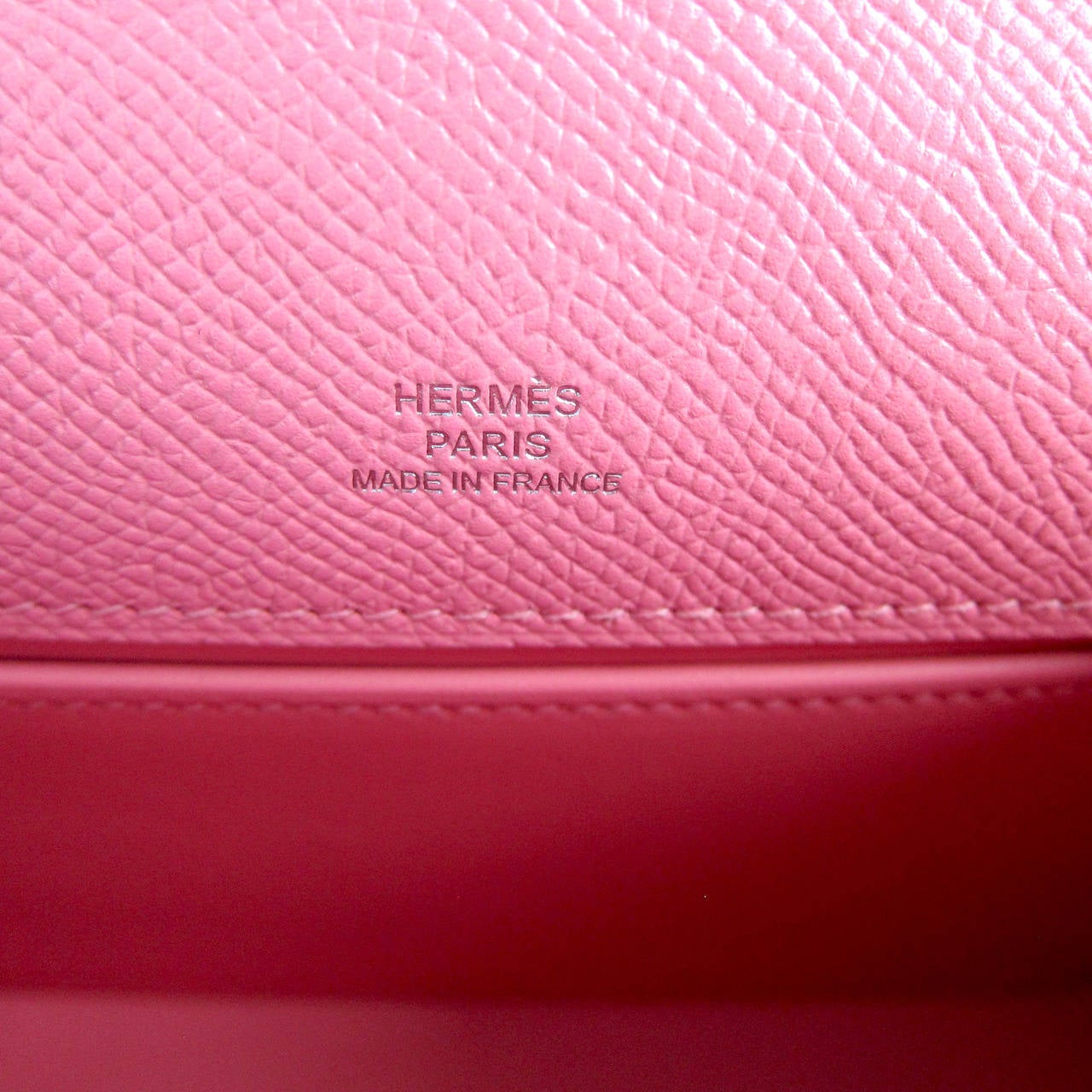 Hermes Rose Confetti Epsom Kelly Pochette Bag Clutch Day Evening 3