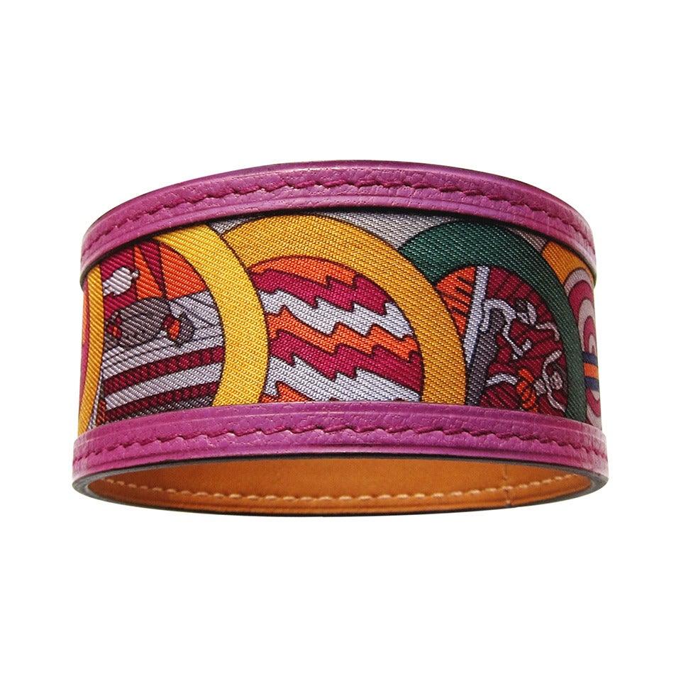 Hermes Petit H Silk Leather Bracelet One of a Kind World Exclusive