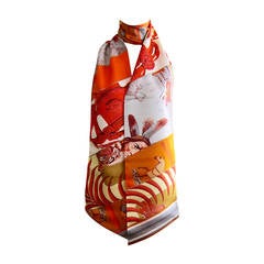 HERMES CARRE EN CARRES MAXI TWILLY Orange Gris Jaune