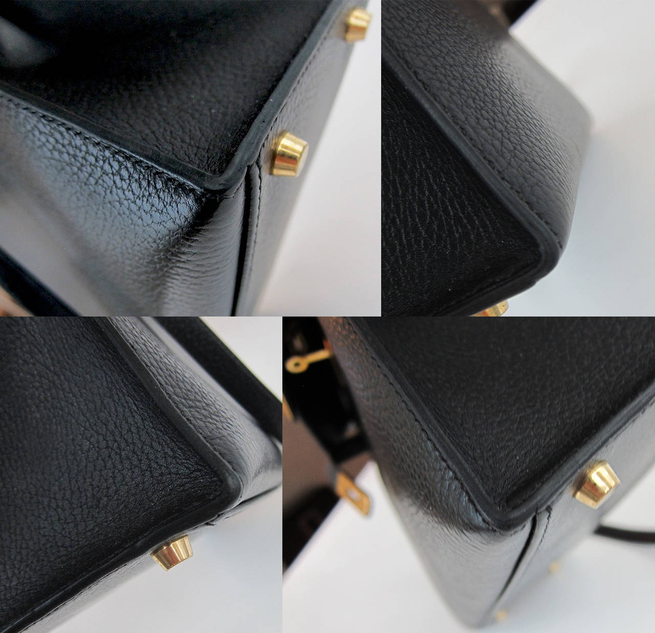 Hermes 32cm Sellier Black Gold GHW Vache Ardenne Leather Kelly Rare 4