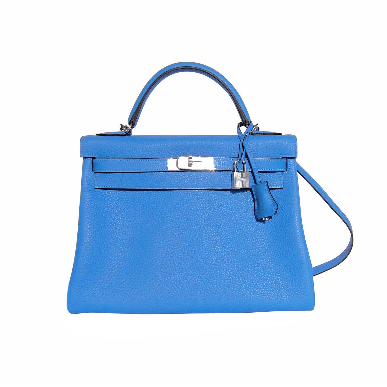 Hermes Blue Paradise 32cm Kelly Palladium Hardware Chic