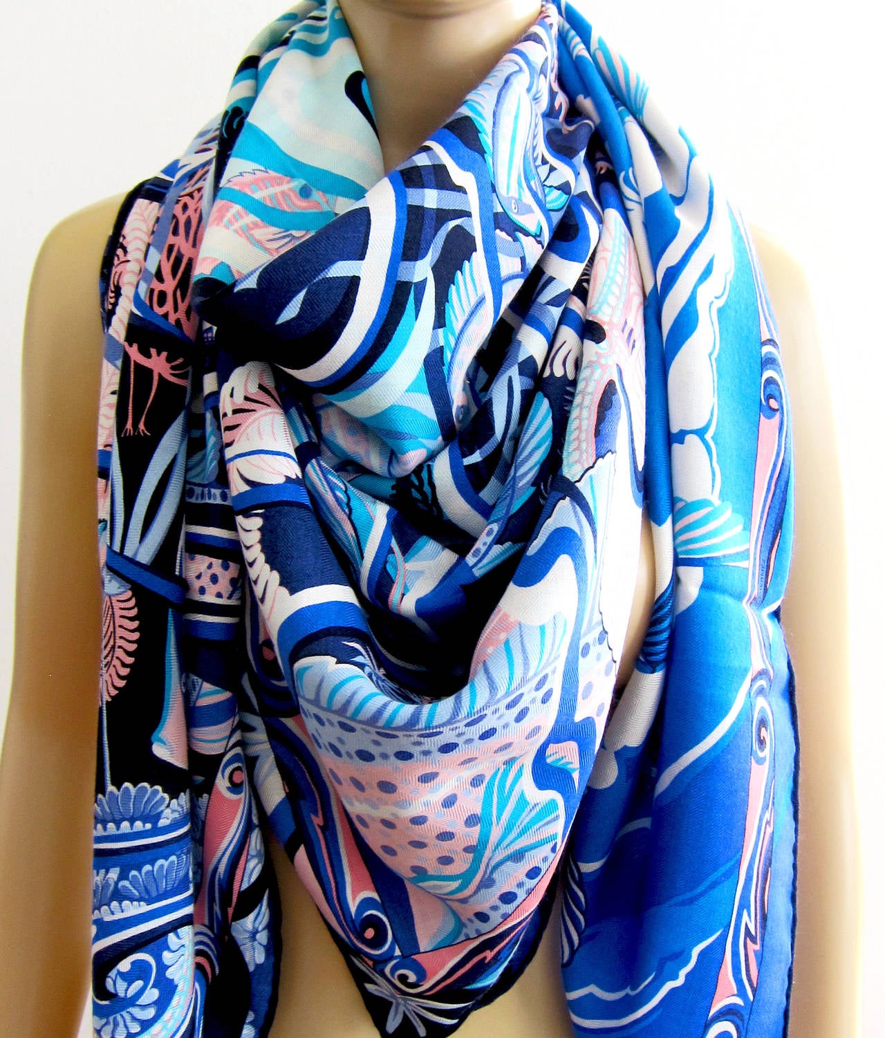 Hermes From Sea to Sky Cashmere Silk Shawl GM 140cm SUMMER 4