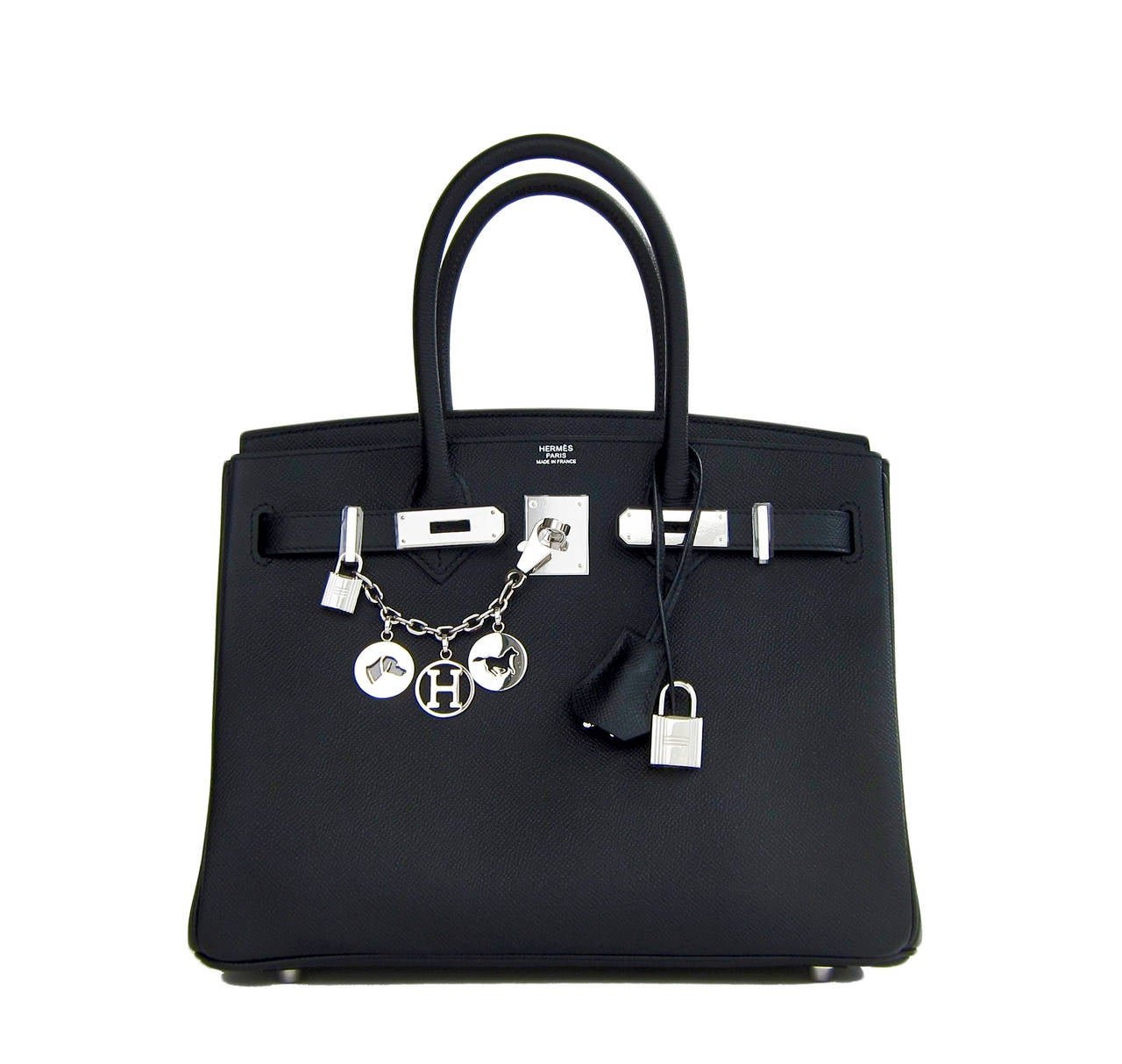 Hermes Black Epsom 30cm Birkin Palladium Hardware Architectural 6