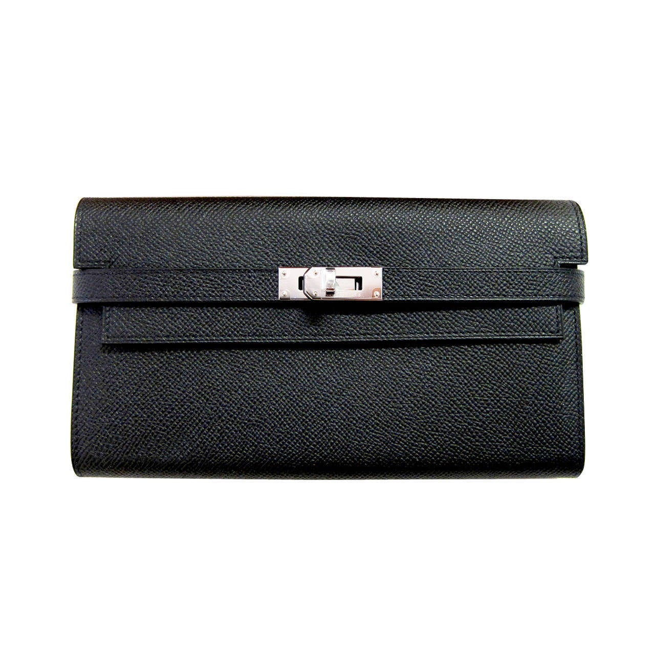 Hermes Black Epsom Kelly Long Wallet PHW Most Requested 3