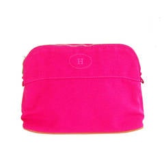 Hermes Fuchsia Bolide Toiletry Beach and Travel Case MM
