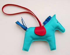 Hermes Lagoon Lagon Rodeo Bag Charm GM for Birkin Kelly