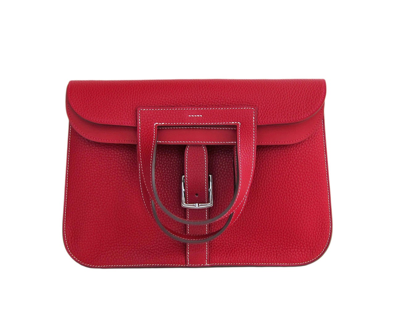 Hermes Rouge Casaque Red Halzan 4-way Clemence Crossbody Bag 3