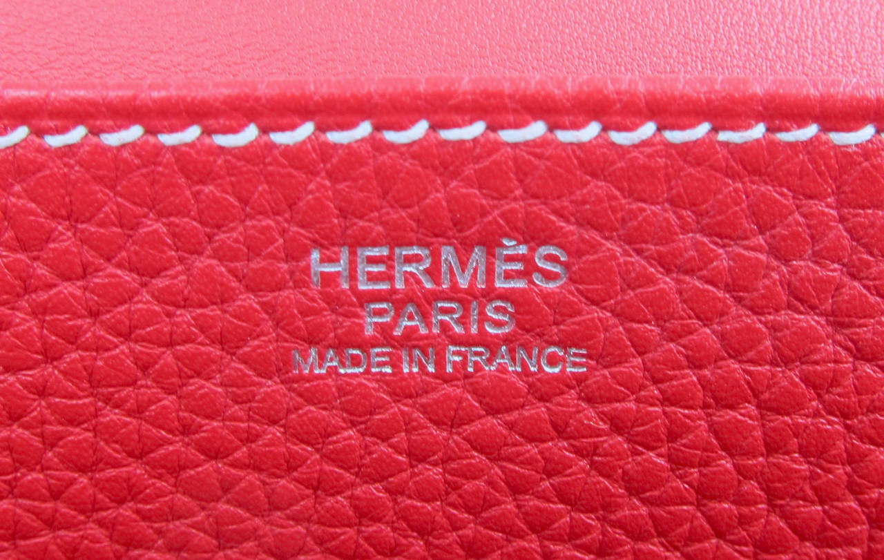 Hermes Rouge Casaque Red Halzan 4-way Clemence Crossbody Bag 2