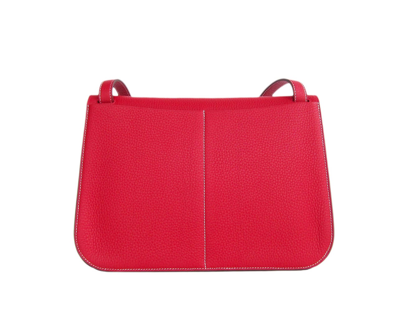 Hermes Rouge Casaque Red Halzan 4-way Clemence Crossbody Bag In New Condition In New York, NY