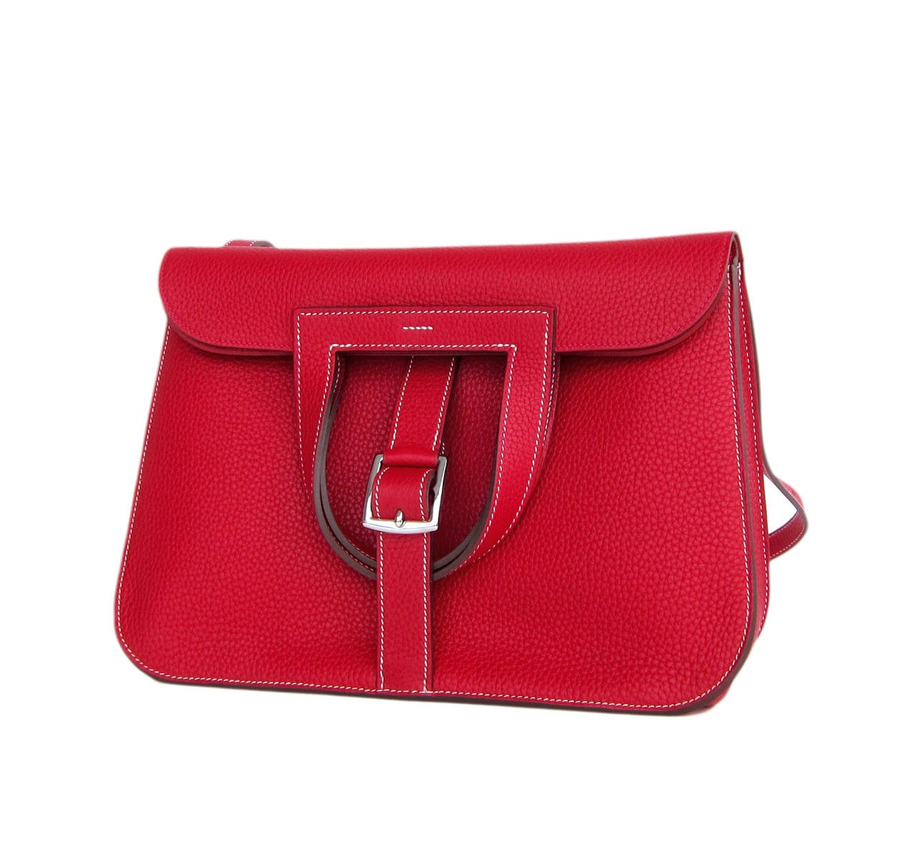 Hermes Rouge Casaque Red Halzan 4-way Clemence Crossbody Bag 1