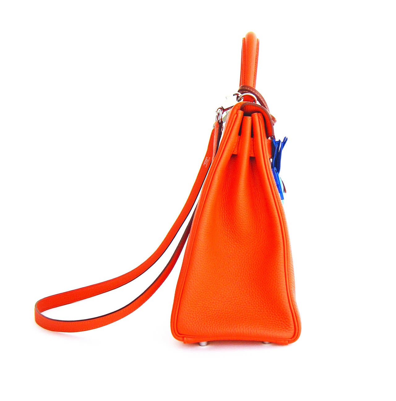 hermes handbags outlet - Hermes Feu Orange 32cm Togo Kelly Shoulder Bag Palladium Fabulous ...
