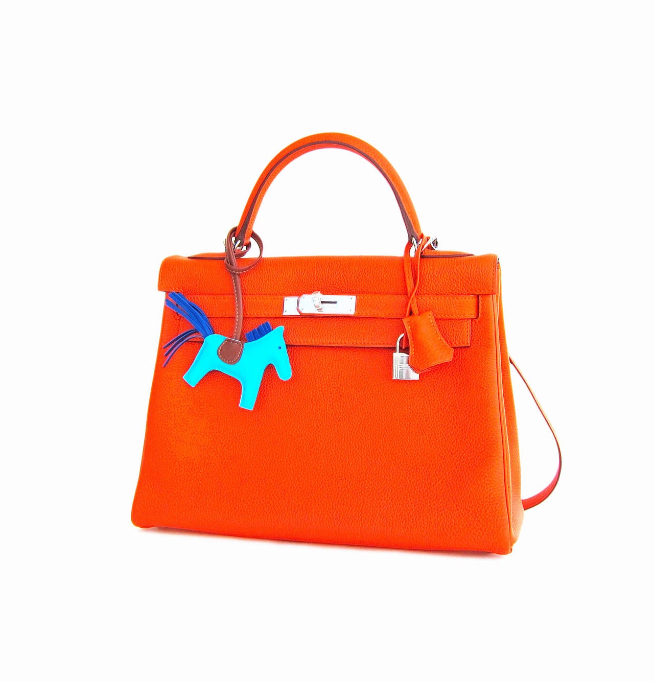 Hermes Feu Orange 32cm Togo Kelly Shoulder Bag Palladium Fabulous ...  