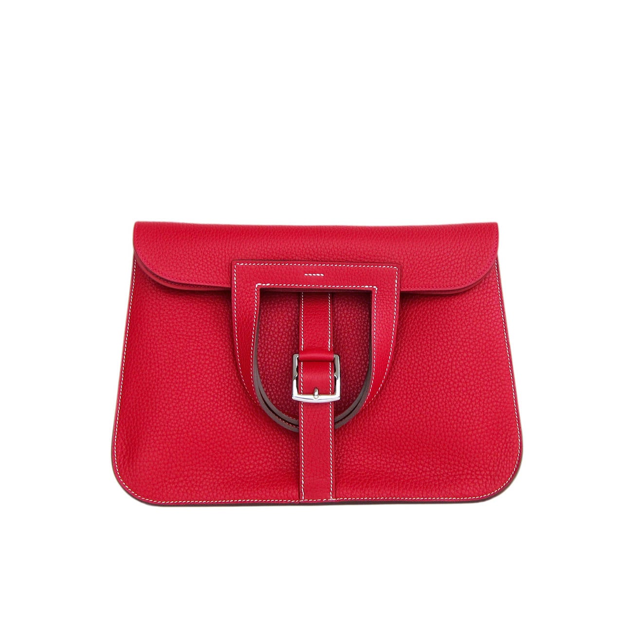 Hermes Rouge Casaque Red Halzan 4-way Clemence Crossbody Bag