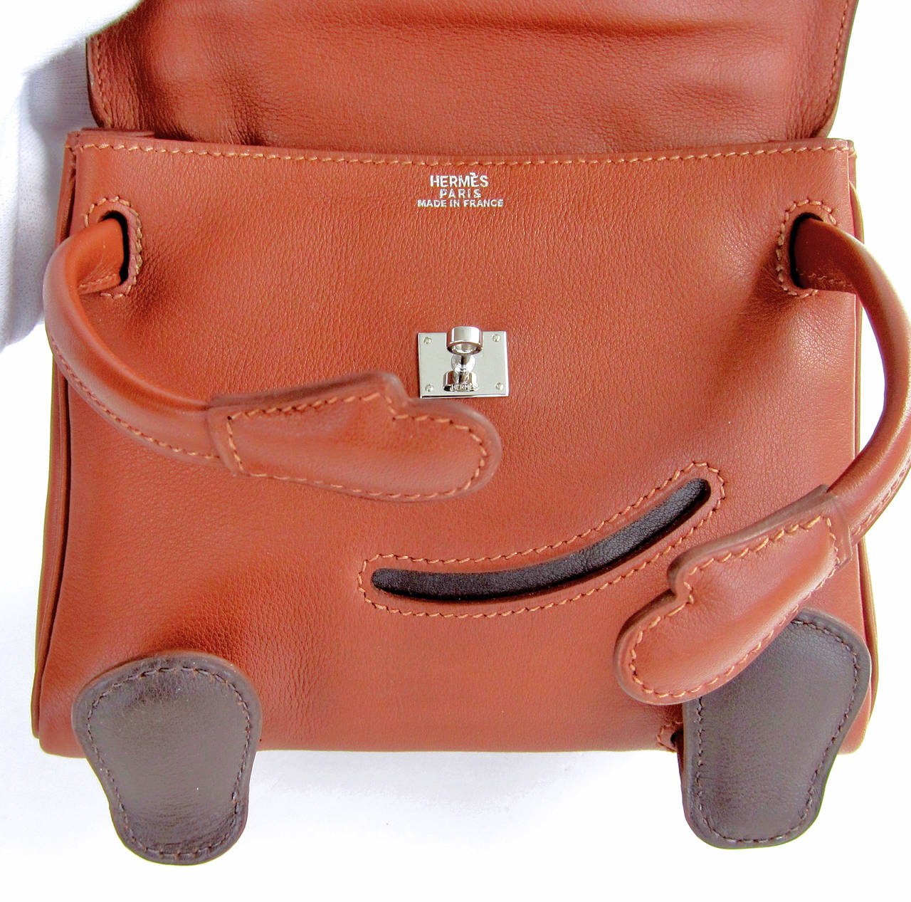 Hermes Quelle Idole Kelly Doll Bag Noisette Leather Rare Limited Edition 1