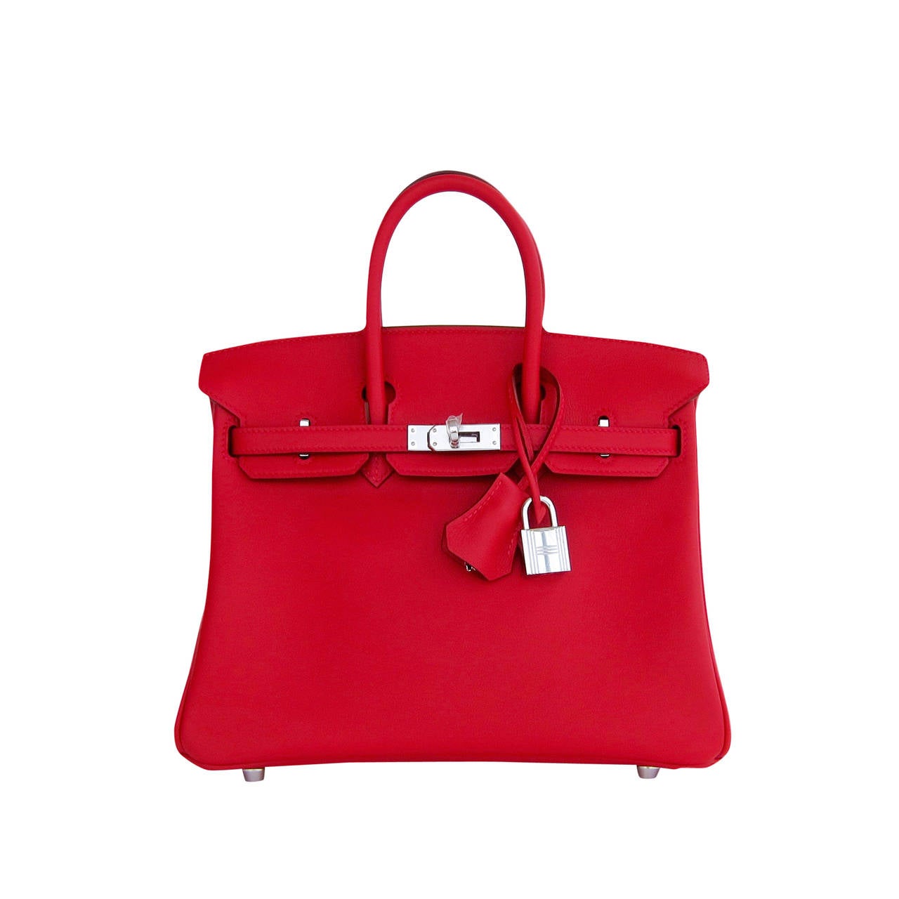 Hermes Vermillion Lipstick Red 25cm Swift Leather Birkin Satchel Bag Jewel