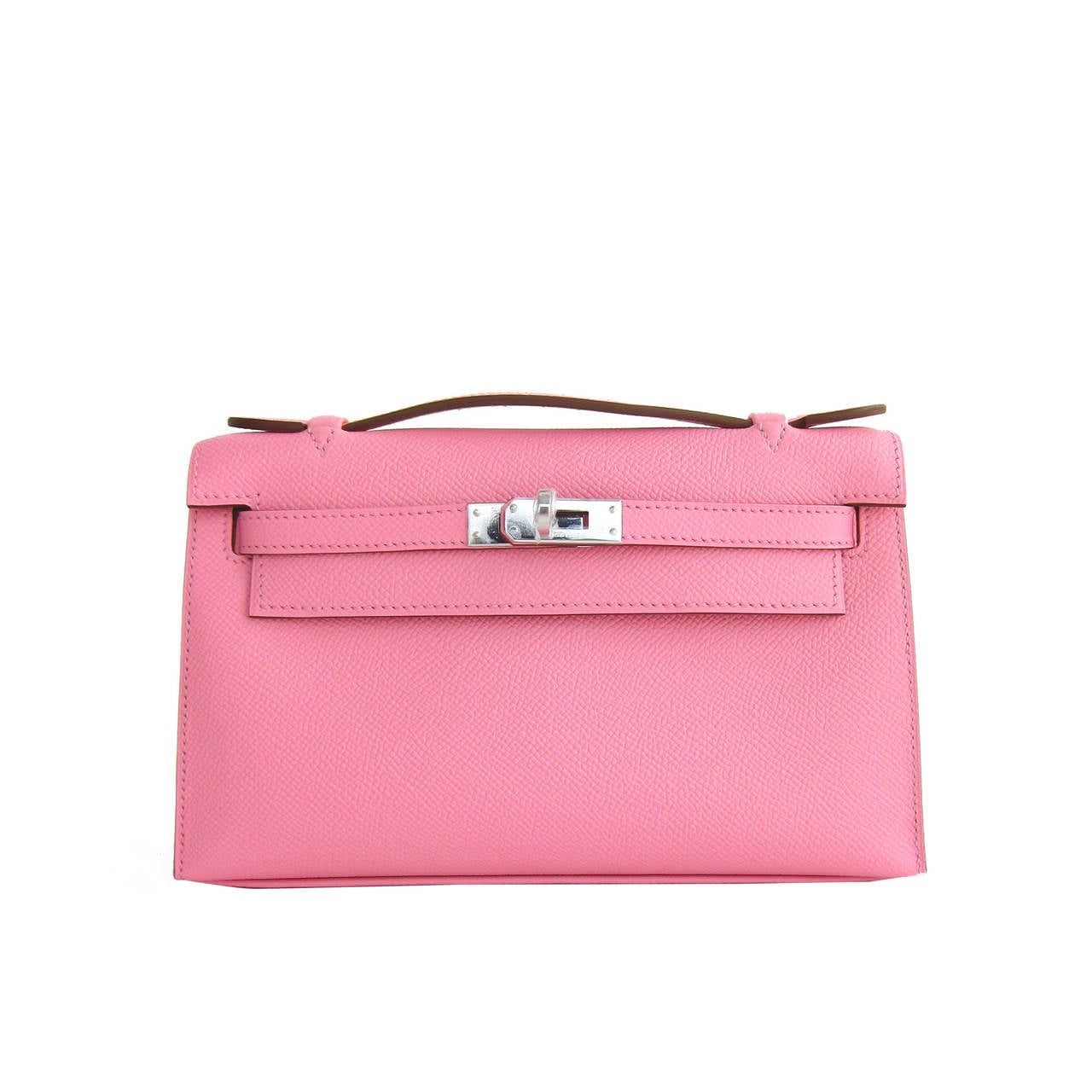 Hermes Rose Confetti Epsom Kelly Pochette Pink Clutch Bag Love