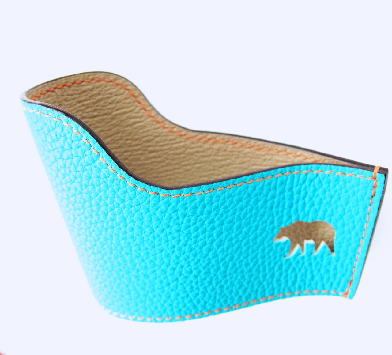 Hermes Petit H Bear Dolphin Cupholders Lagoon Turquoise Whimsical ...  