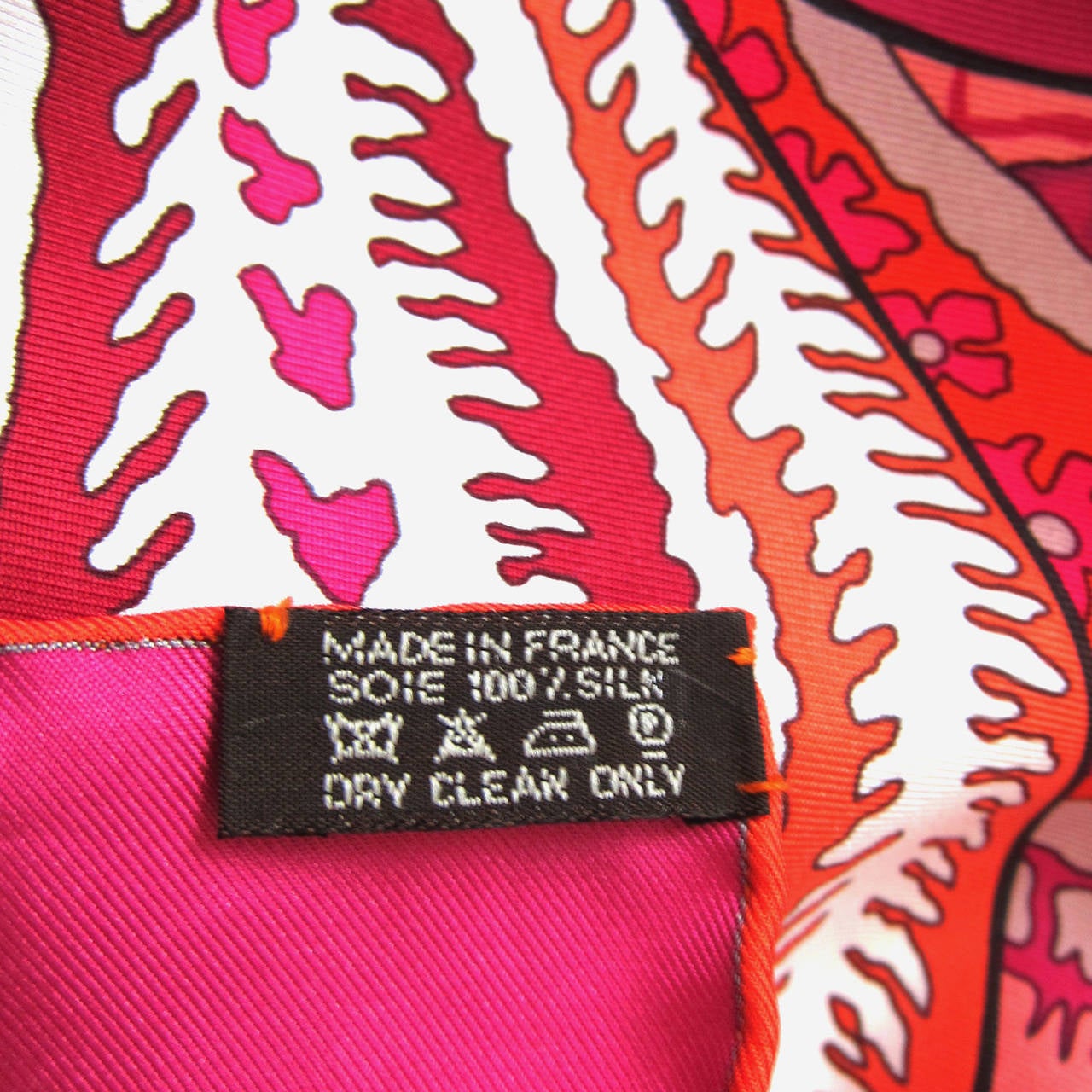 Hermes Fleurs d'Indiennes Pink Silk Scarf 90cm Carre Coveted In Excellent Condition In New York, NY