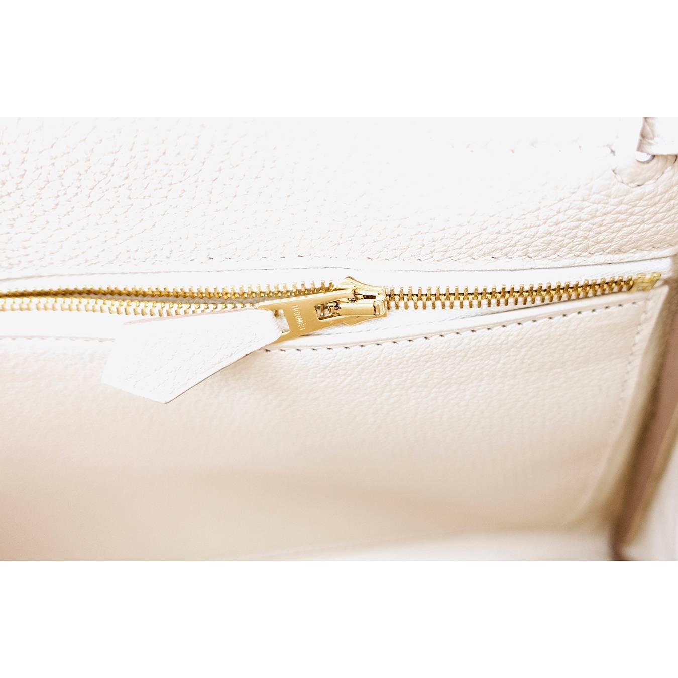 Hermes Craie 28cm Chalk Togo Kelly Gold GHW Shoulder Bag Classic ...