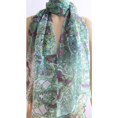 Hermes La Charmante aux Animaux Mousseline Silk Chiffon Stole Scarf Below Retail