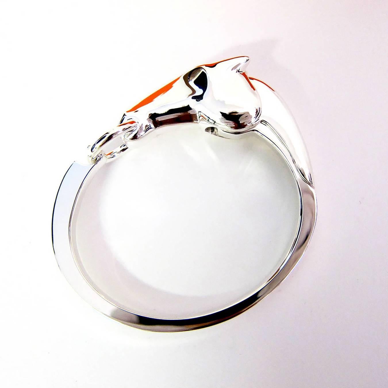 Hermes Galop Horse Solid Silver PM Bracelet Iconic Gift Below Retail 4