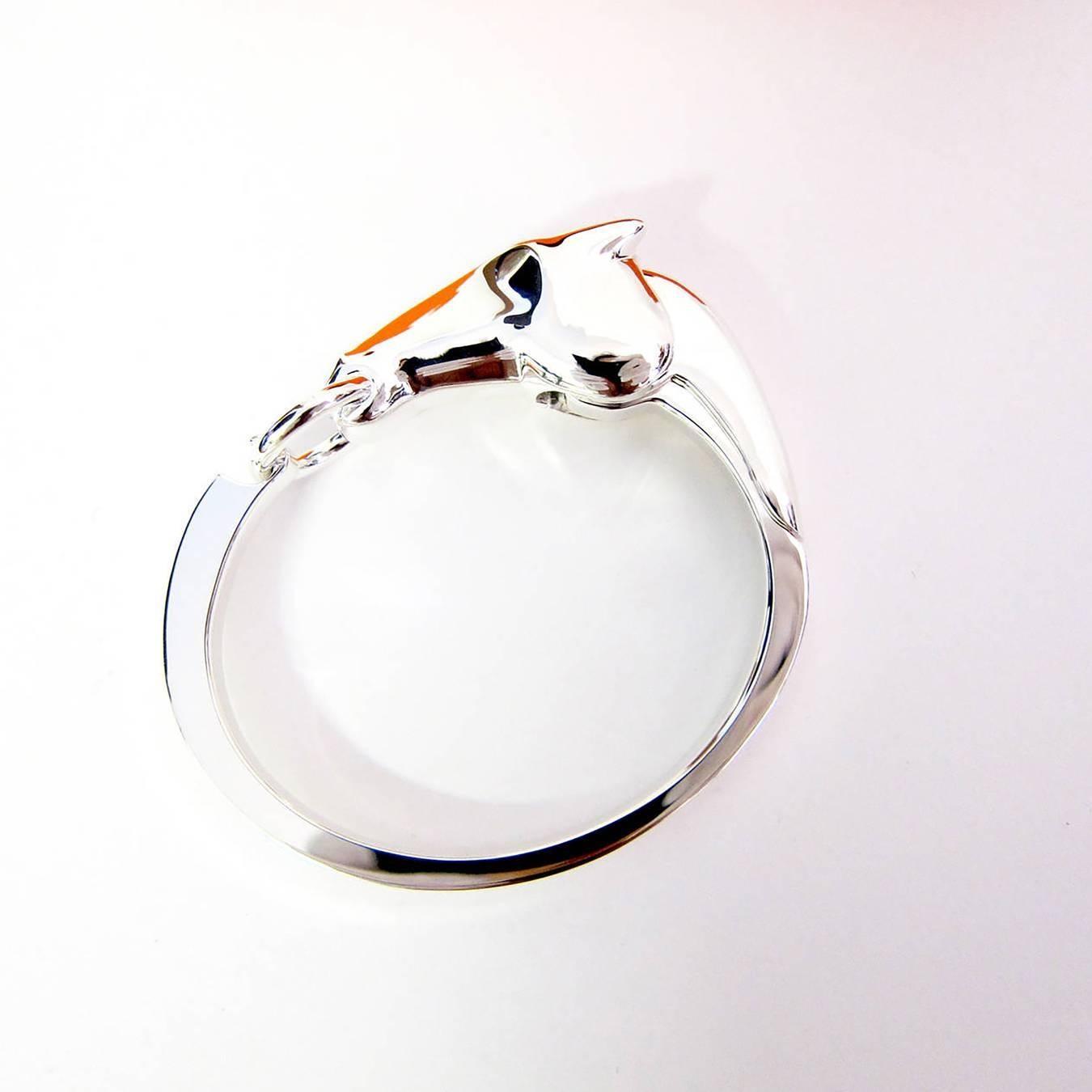 Hermes Galop Horse Solid Silver PM Bracelet Iconic Gift Below Retail 1