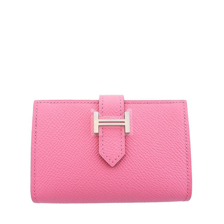 Hermes Rose Confetti Pink Bearn Compact Card-Holder Wallet Case Perfect  Gift!