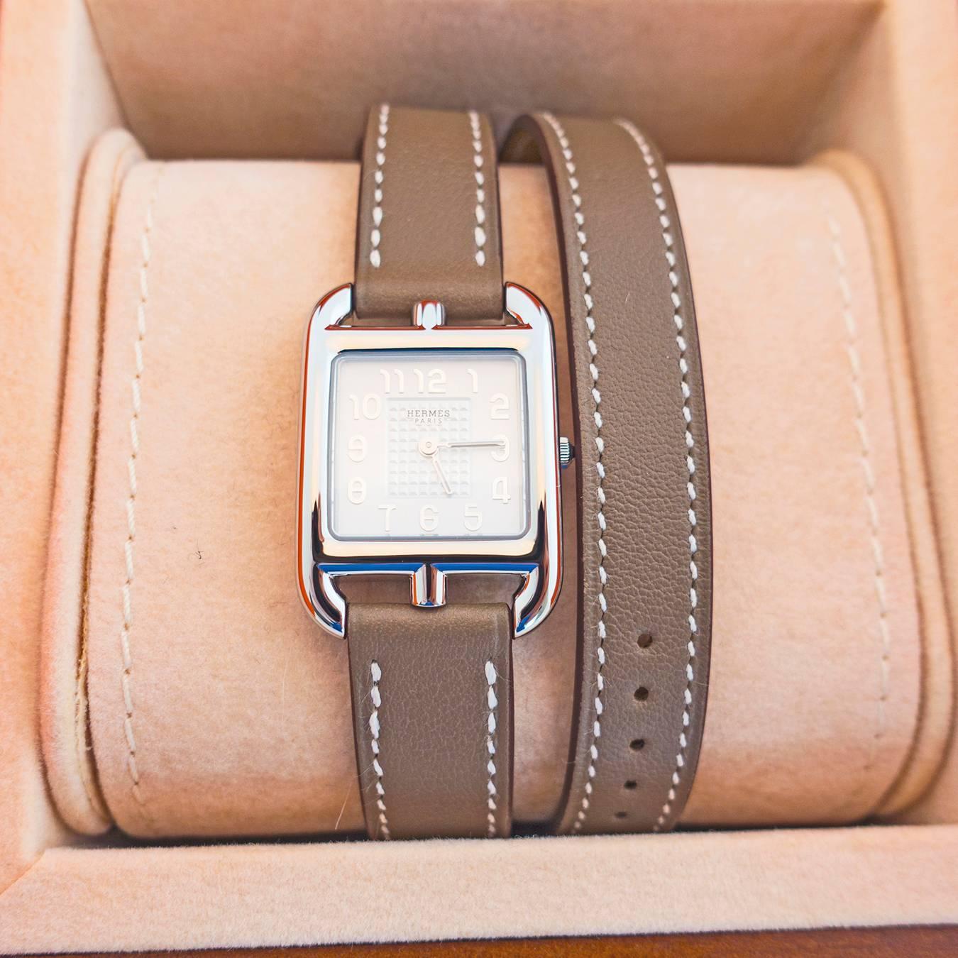 Hermes Etoupe Cape Cod PM Double Tour Watch Classic Gift Below ...  