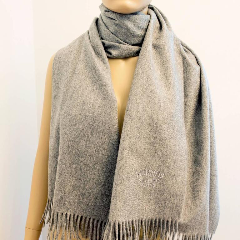 hermes scarf grey