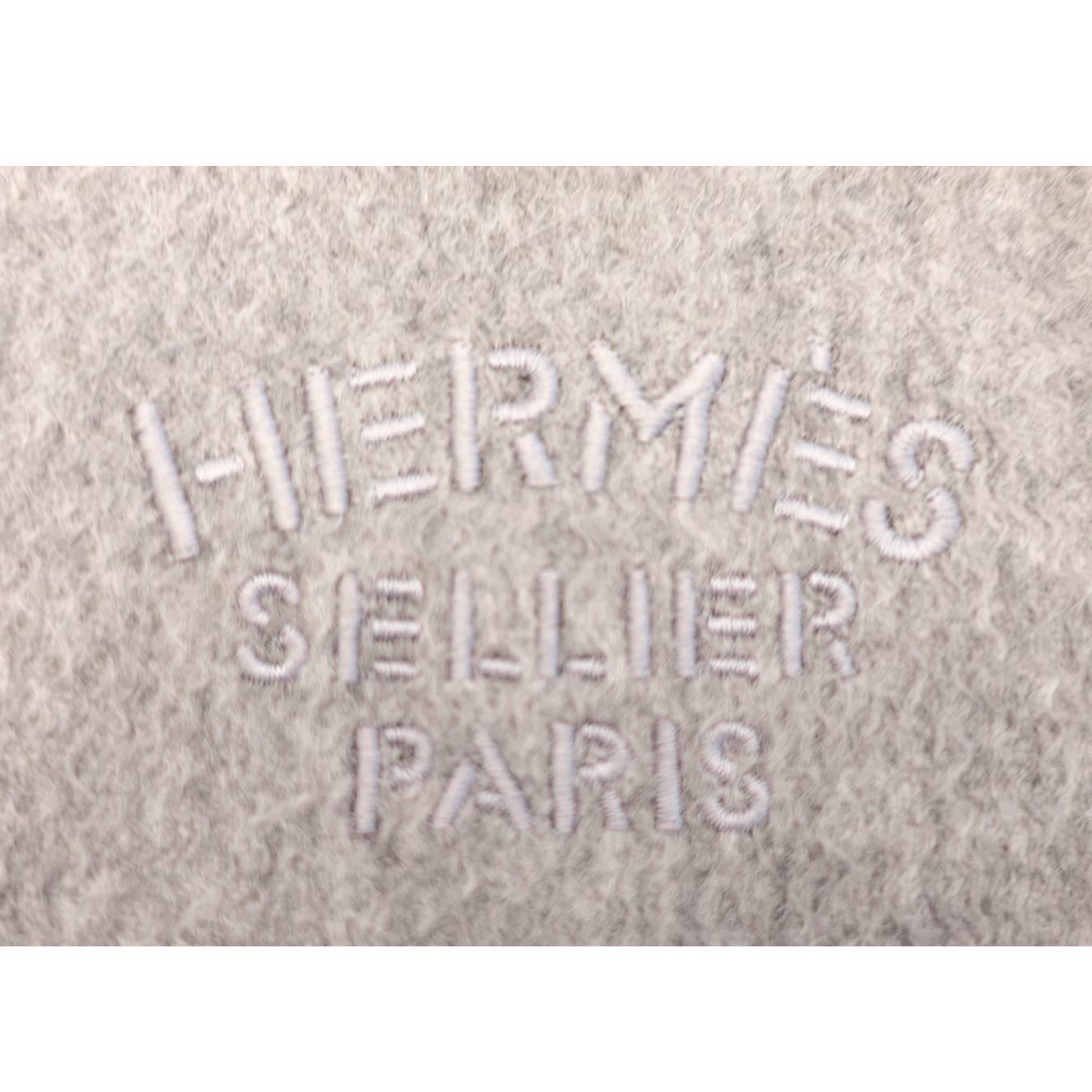 hermes grey cashmere scarf