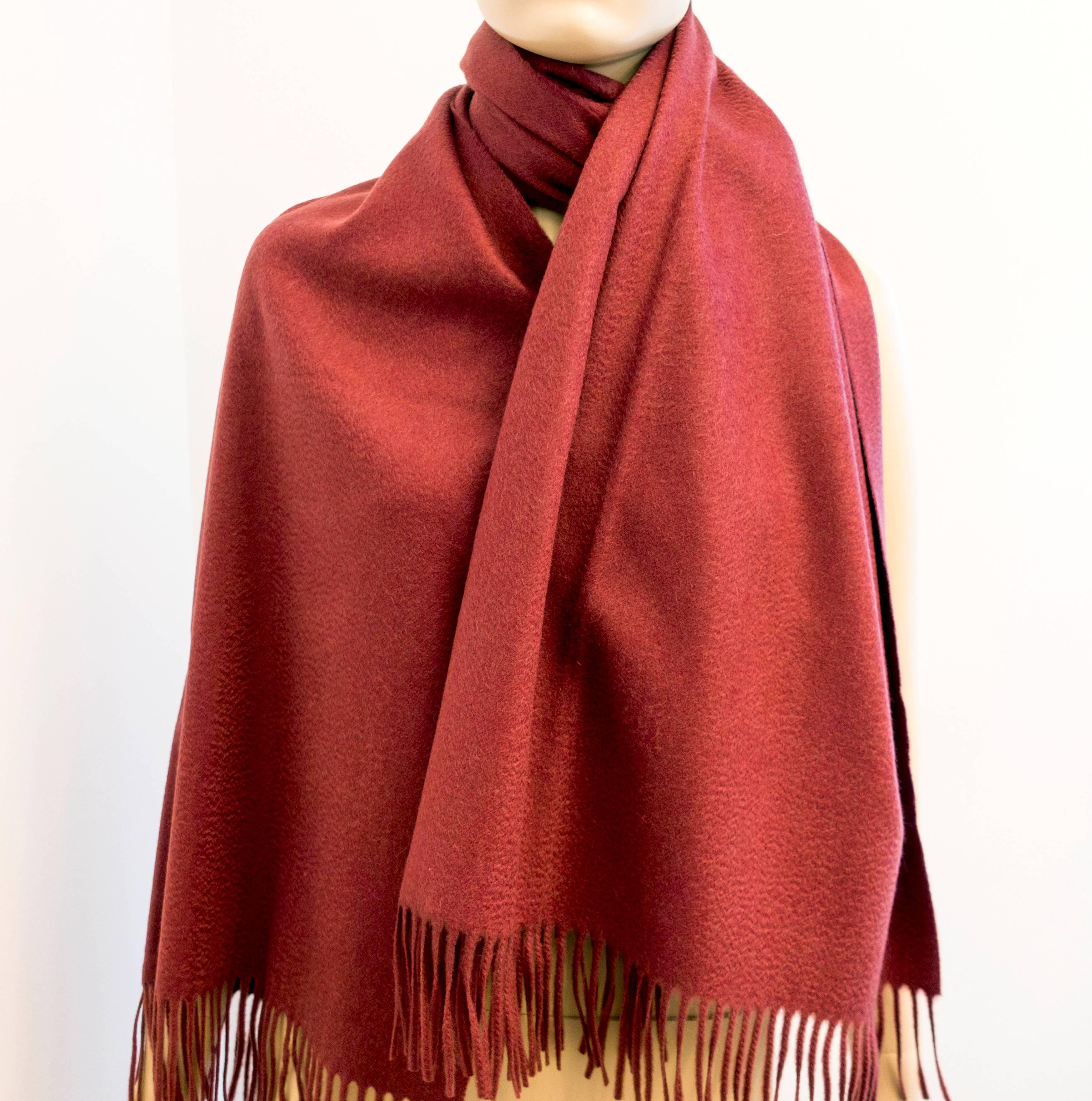 Hermes Rouge H Double Faced Cashmere Stole Scarf Shawl Unisex Gorgeous Gift 1