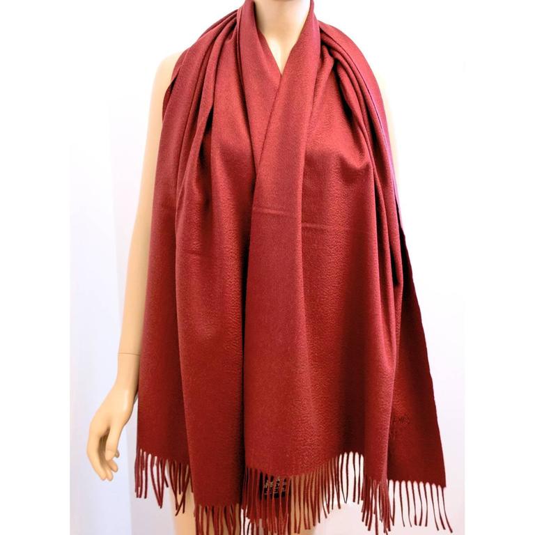 Étole / Châle 100% Cachemire – Noir Et Rouge Corail – Neuve Avec étiquettes – Fabriqué En Inde