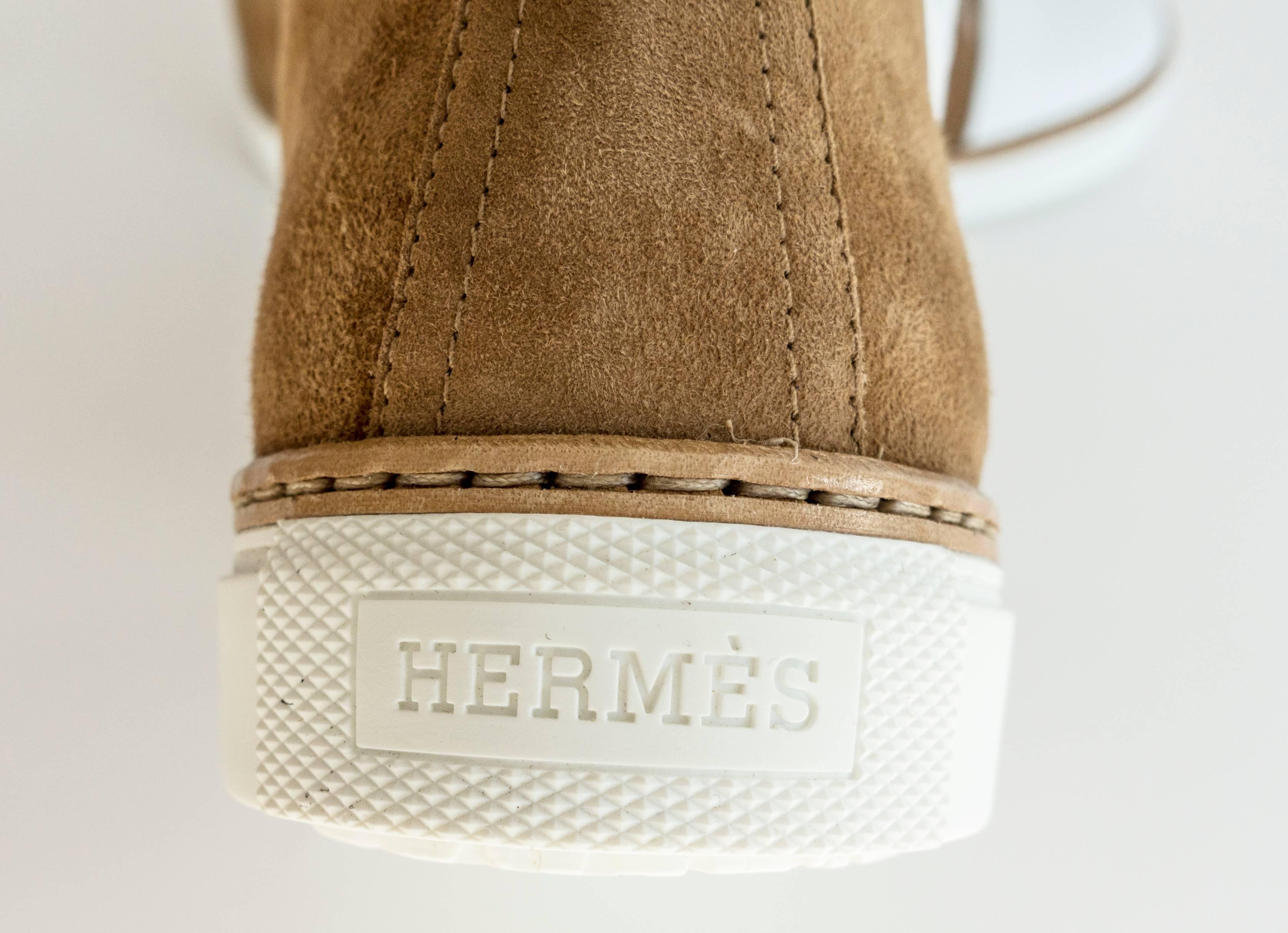 hermes shearling sneakers