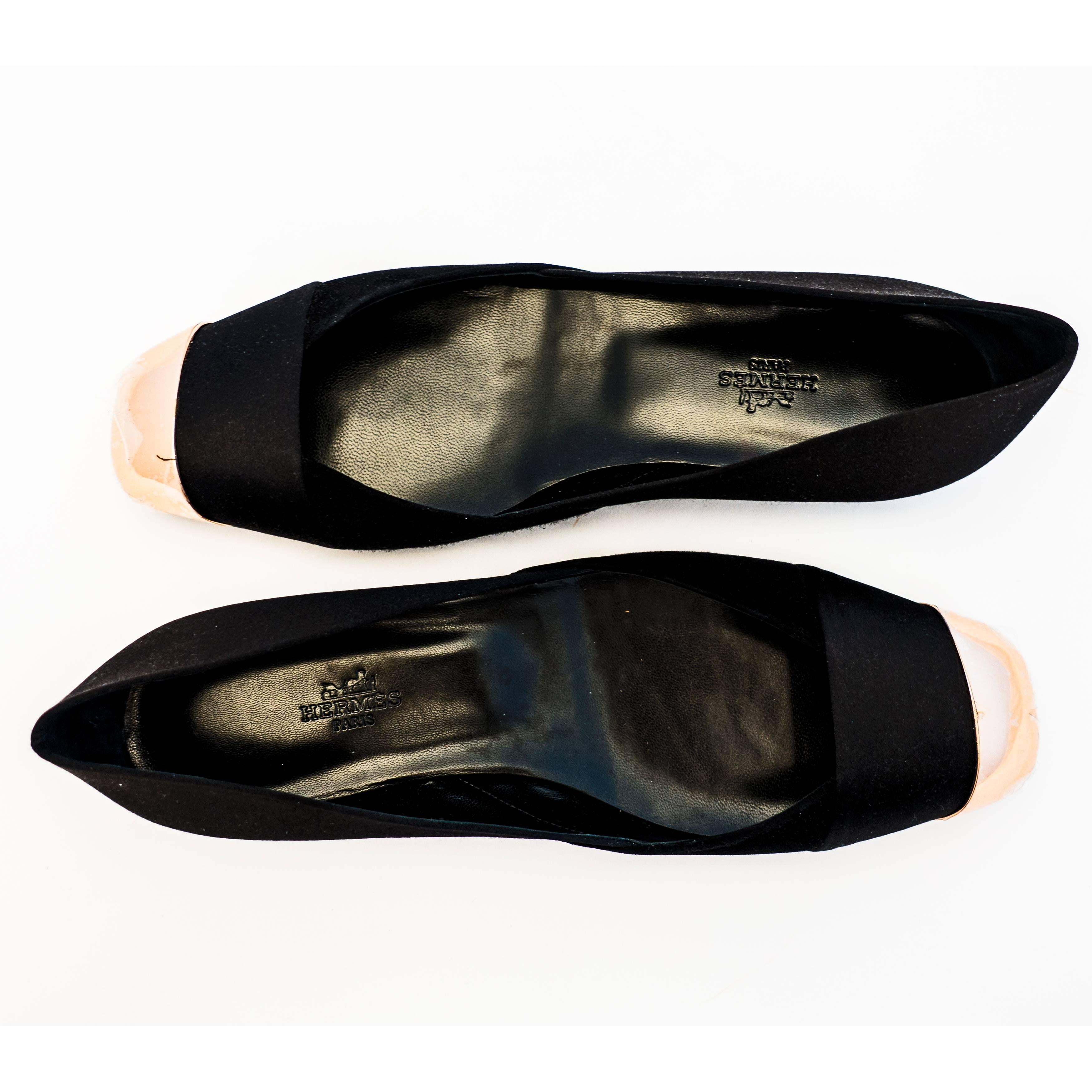 Hermes Damen Satin Wildleder Ballerina flache Schuhe 40 oder 9,5 oder 10 unter dem Einzelhandel im Zustand „Neu“ in New York, NY