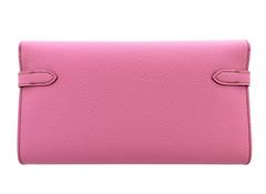 Hermes Bubblegum 5P Pink Epsom Kelly Wallet Clutch Grail Pink
