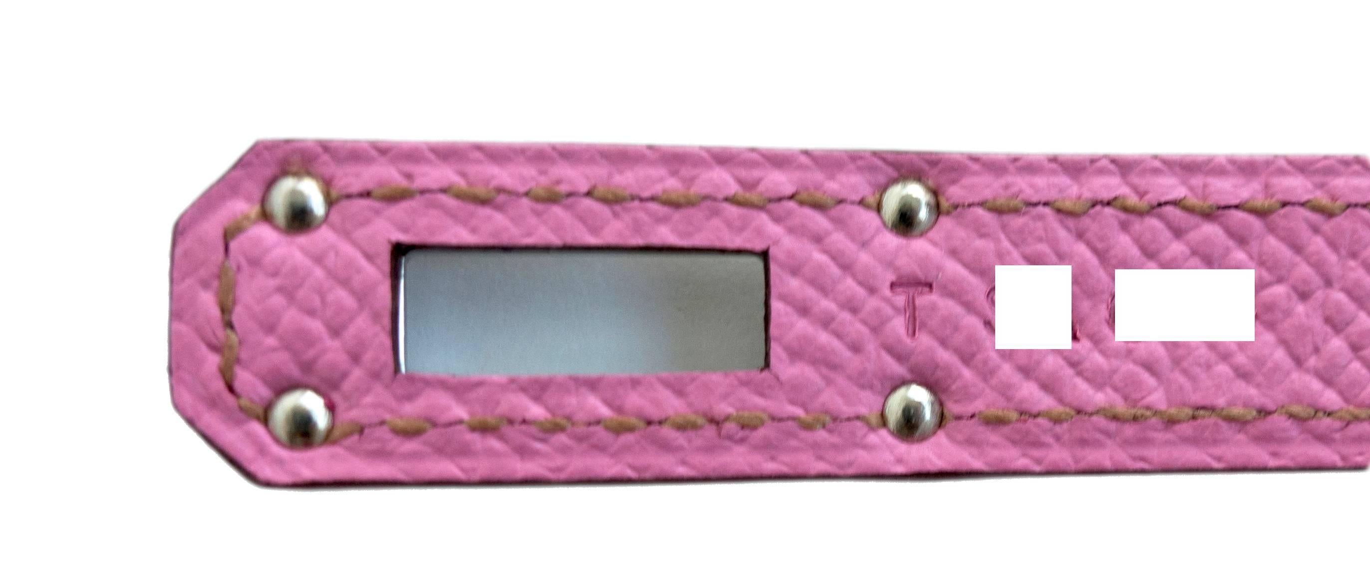 Women's Hermes Bubblegum 5P Pink Epsom Kelly Wallet Clutch Grail Pink