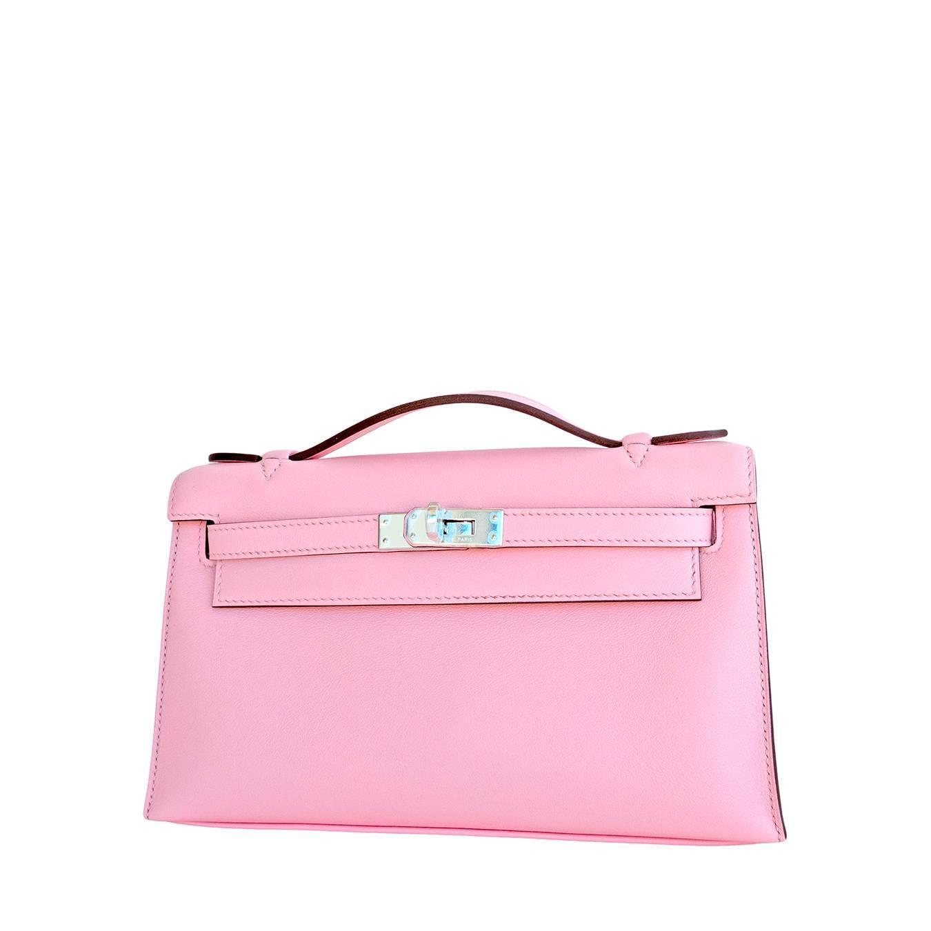 hermes printed canvas bag - Hermes Rose Sakura Kelly Pochette Cut Clutch Bag Swift Palladium ... hermes printed canvas bag - Hermes Rose Sakura Kelly Pochette Cut Clutch Bag Swift Palladium ...
