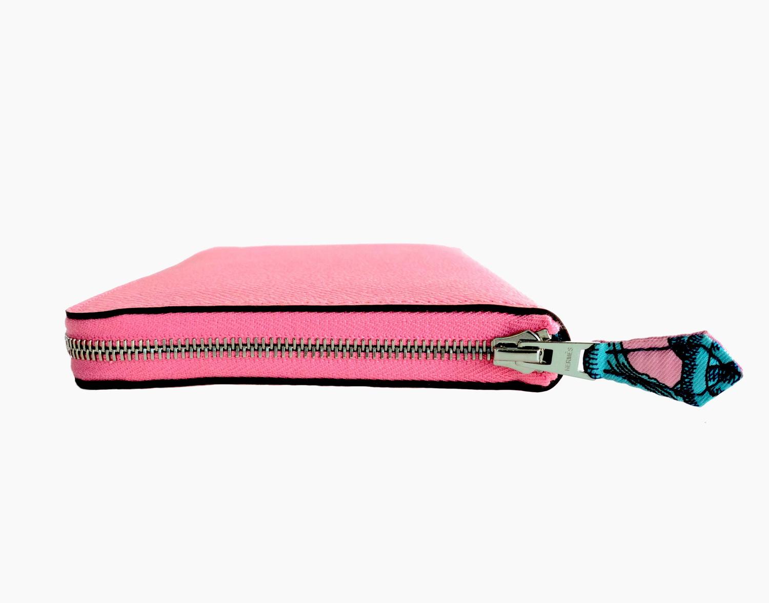 Hermes Rose Confetti Pink Silk-In Wallet Silk Interior Della ...  