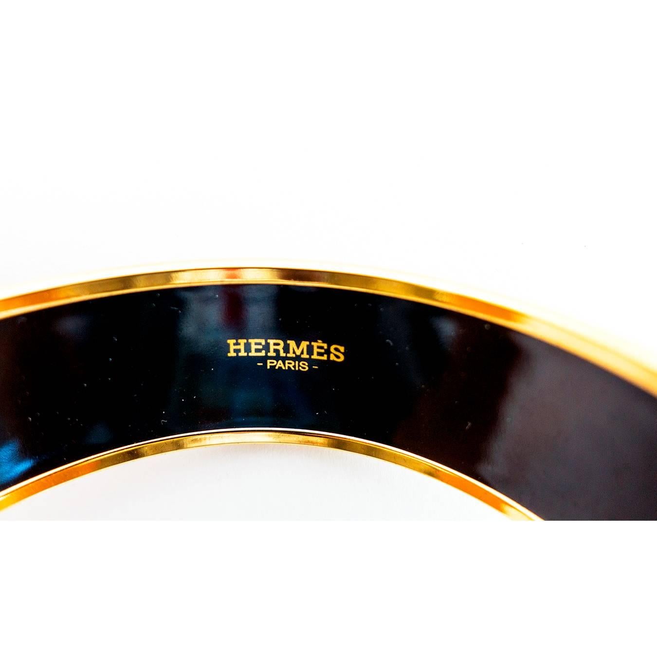 hermes bangle black and gold