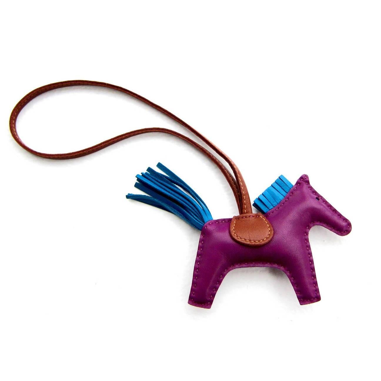 Store fresh.  Pristine condition.
Perfect gift!  Coming full set with Hermes box and ribbon.
Adorable and fun bag charm 
Extremely hard to find in store and getting only more so.
Sweetest and most versatile anemone purple, blue izmir, and fauve